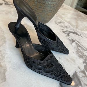 Nine West Salvatore Black Mule Heels